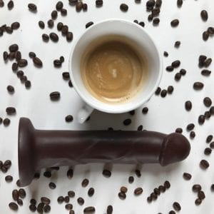 Cadet Vibrating dildo in coffee color