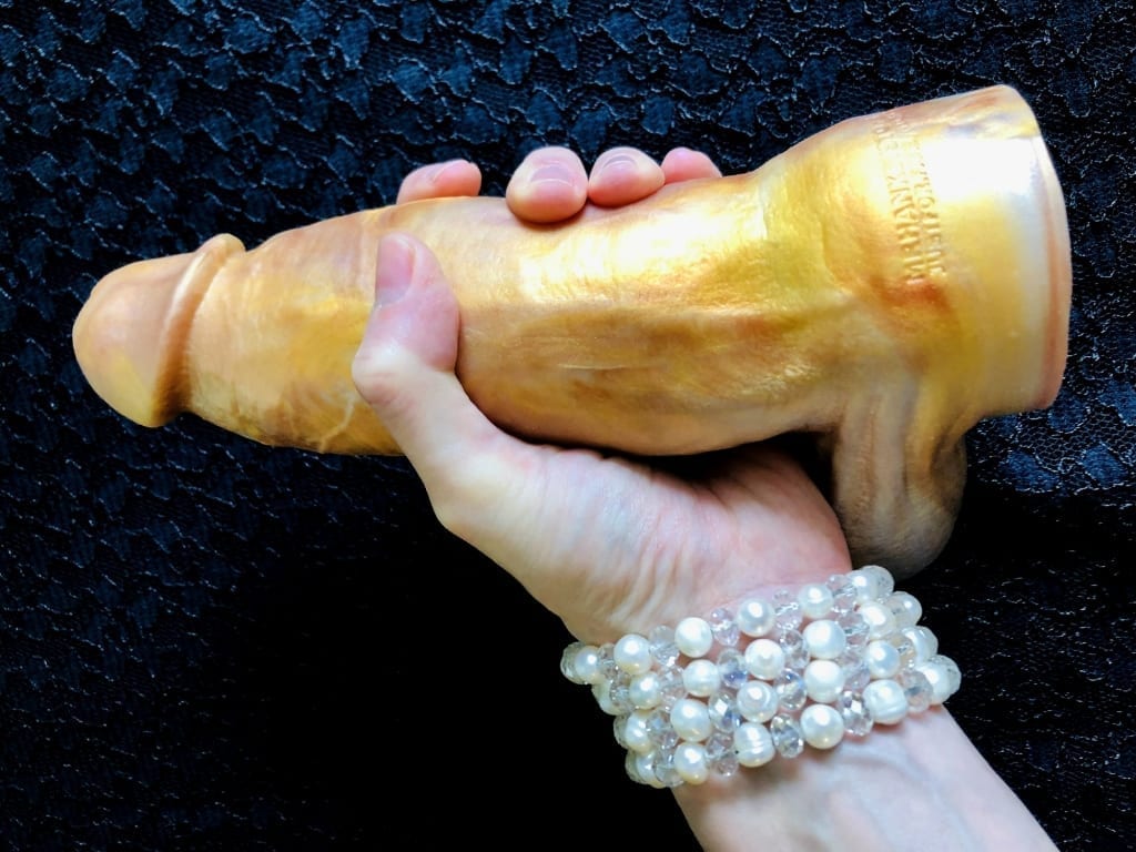 Mr Hankeys Toys Nick Capra dildo gold porn star cock pearl bracelet