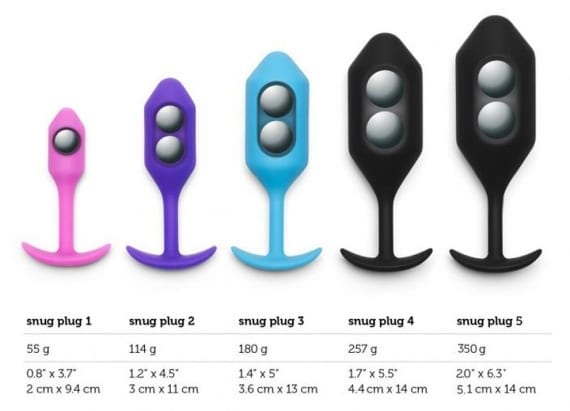 b-Vibe Snug Plugs weight comparison
