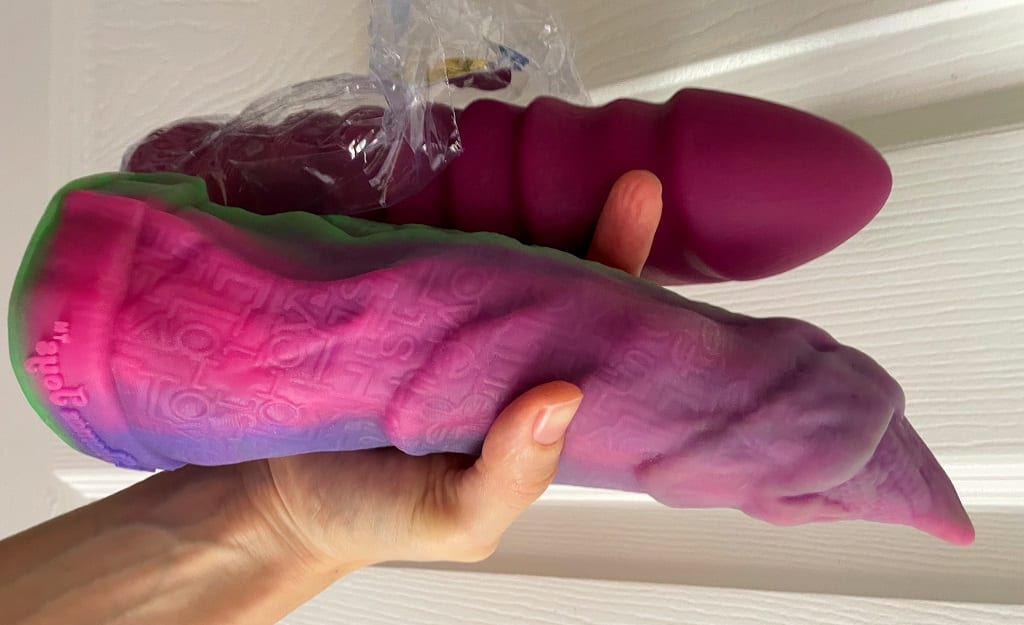 John Thomas Toys review Devil's Finger dildo & Slinky Santiago dildo out of packaging