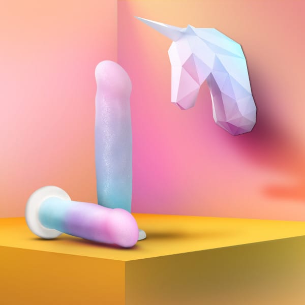Avant Lucky D17 dildo, unicorn image by Blush Novelties
