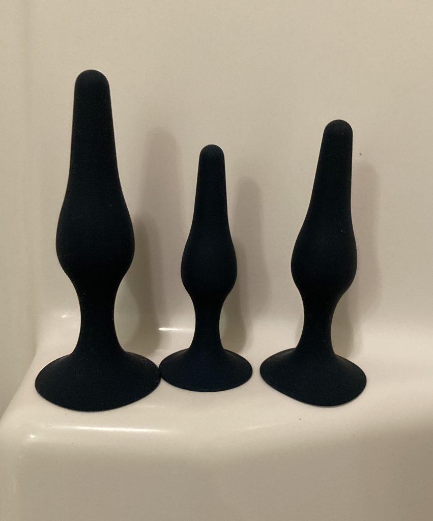 Lux Active Equip silicone butt plugs - standing upright