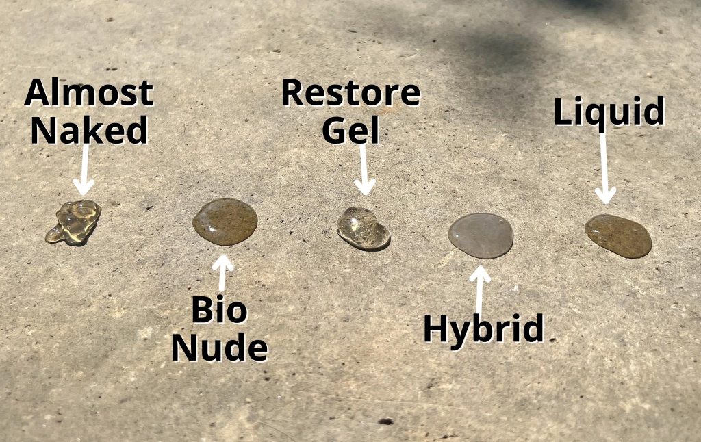Almost Naked vs. BioNude vs. Restore vs. Hybrid vs. Liquid by Good Clean Love lubricants