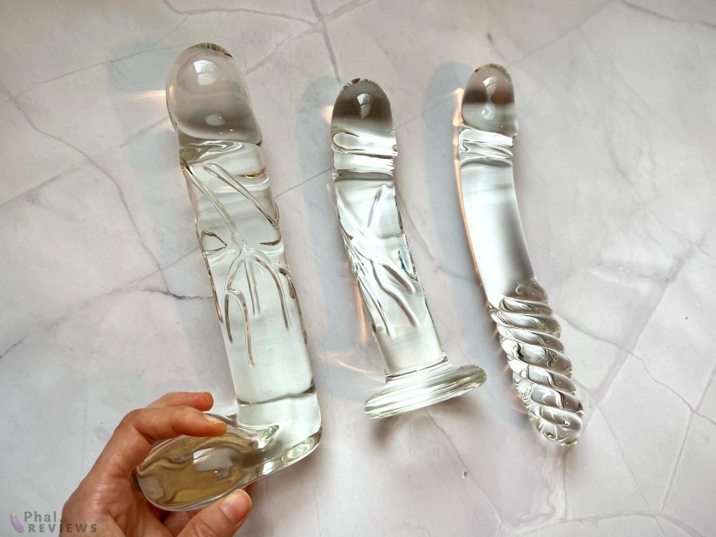 Blown realistic glass dildos - review