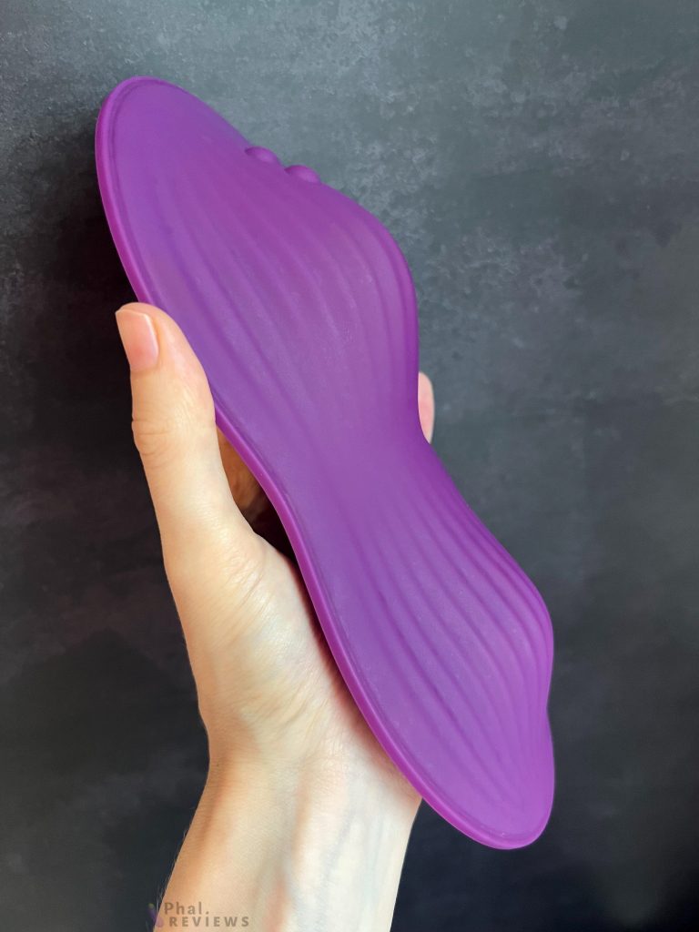 Lust Dual Rider Vibrator - size in hand, sideview