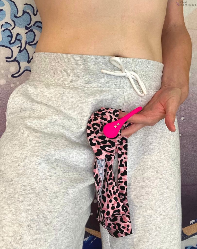 Lovense Lush 3 - pink tail vibrator in sweatpants