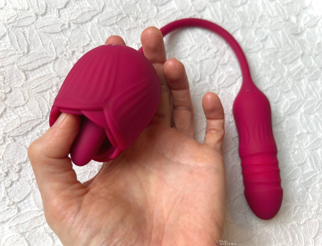 Wild Rose vibrator - tongue size