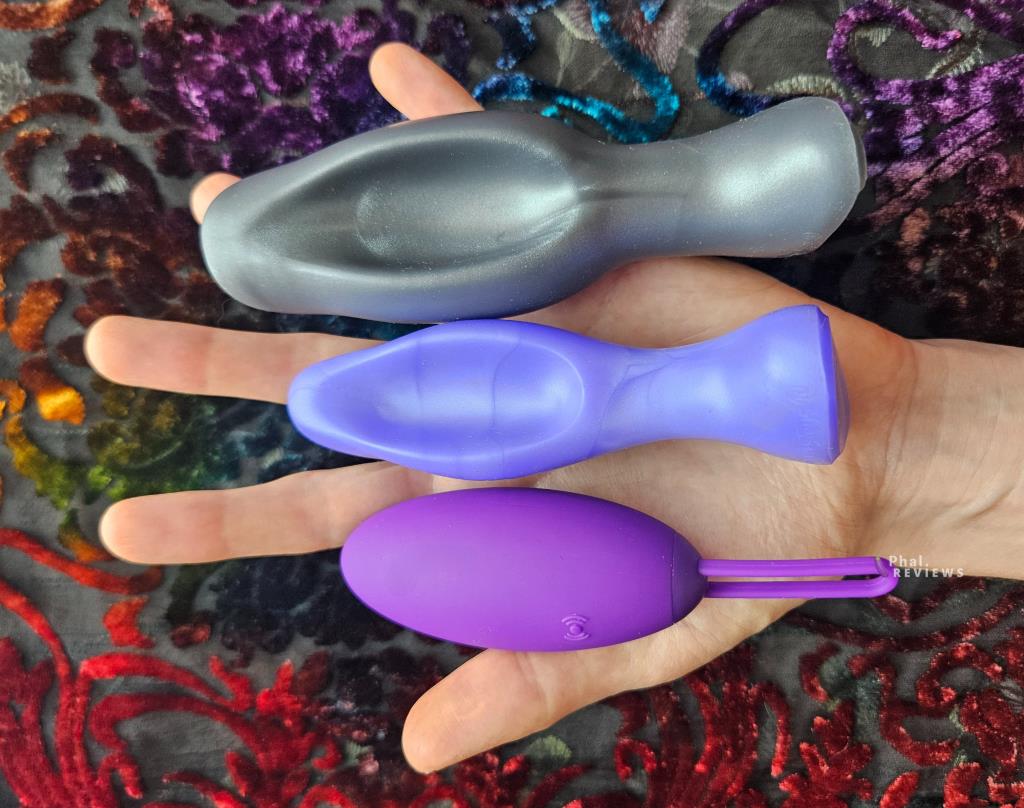G-squeeze silicone vagina plug, sizes extra-small and small, vs. Wellness Imara vaginal vibrator