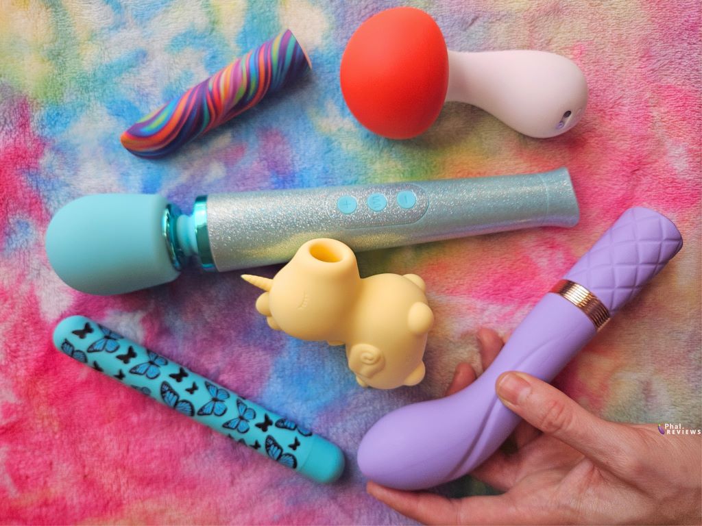 colorful fairy sex toys - Le Wand Glimmers, Maia Shroomie, blush Limited Addiction Psyche, Maia Monarch, Pillow Talk Sassy lilac, Unihorn Bean Blossom vibrators