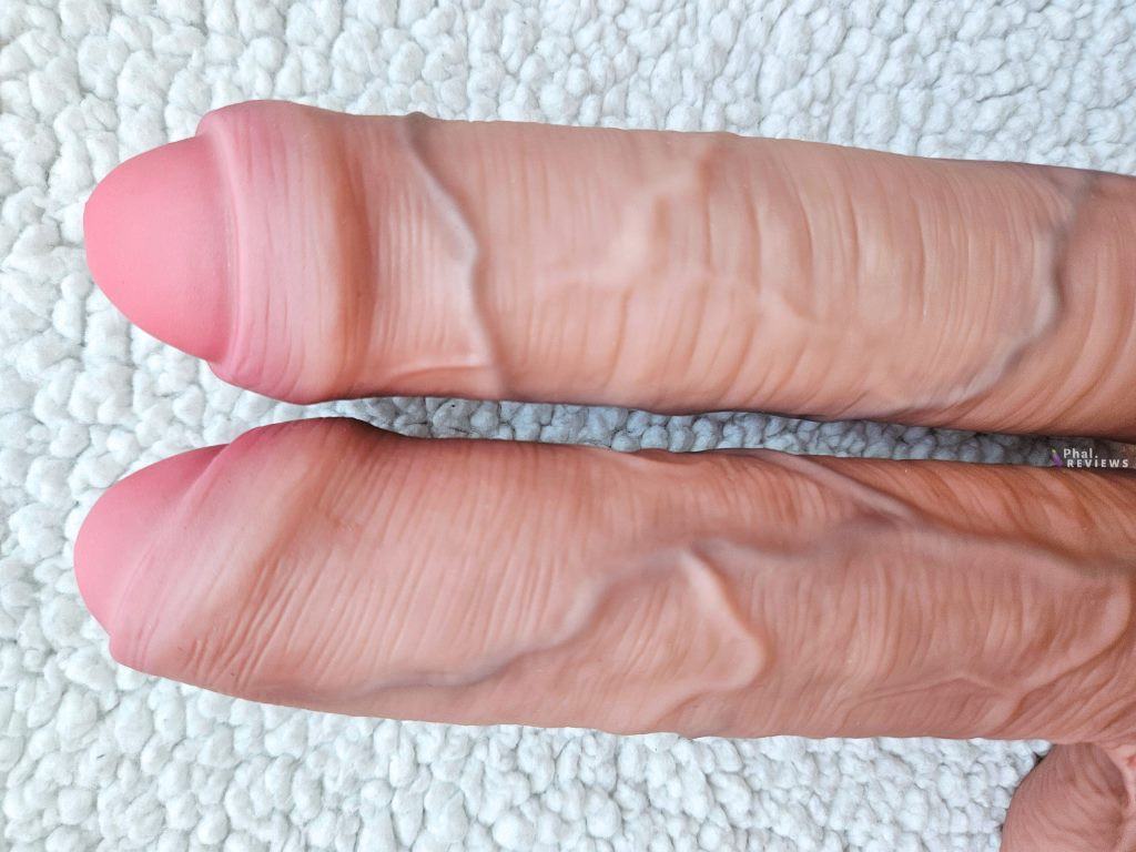 Curve Jock XL uncut dildos close-up skin texture