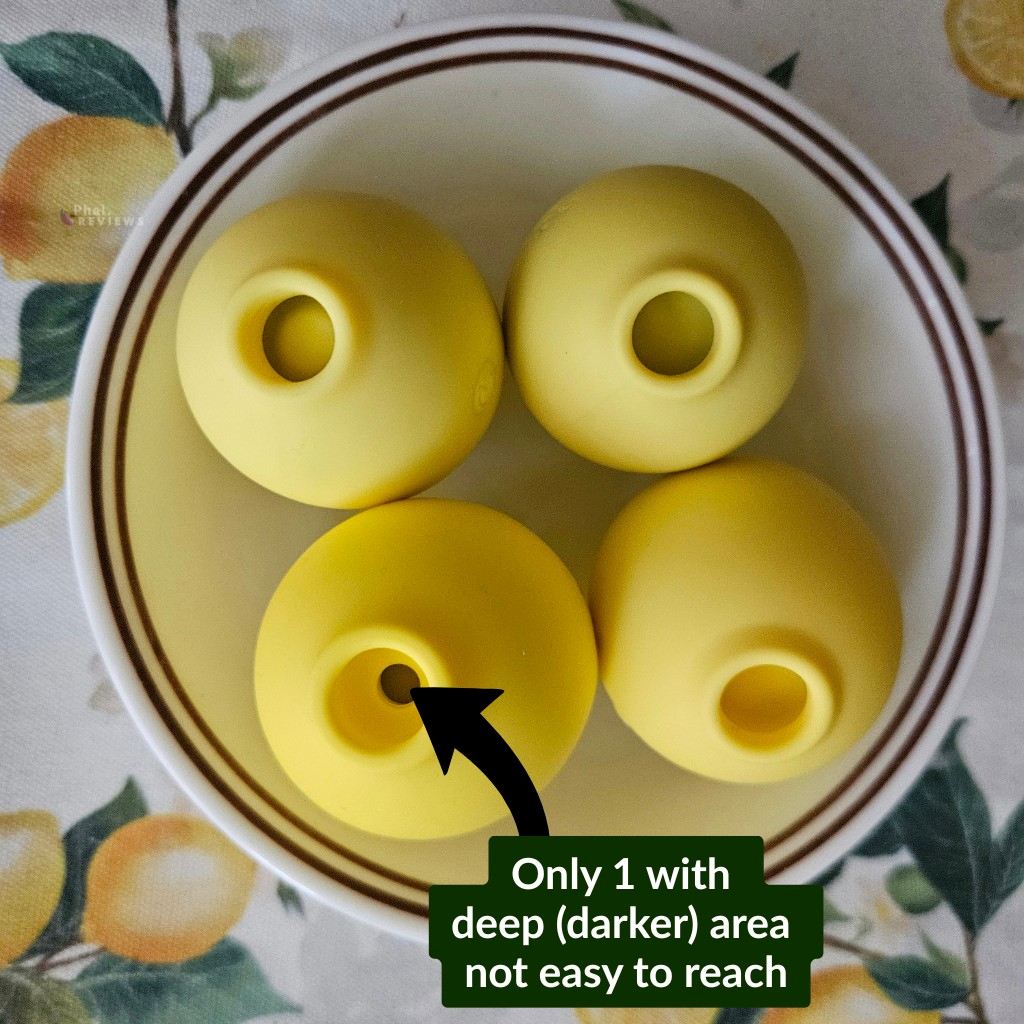 Four different lemon toys showing mouth architecture differences