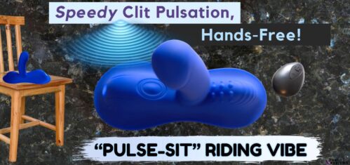 Pulse Sit riding vibrator review 2 views of silicone sex toy