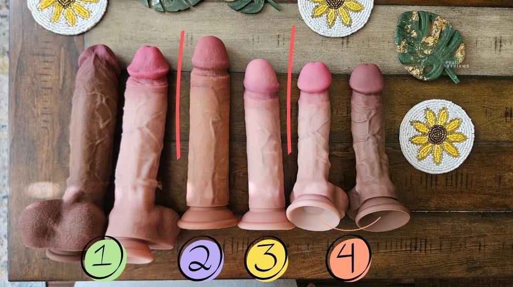 Solina Maxima XXL compared with other Solina dildo sizes.