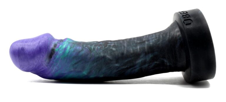 Uberrime realistic dildo, handmade in pretty marbled platinum silicone