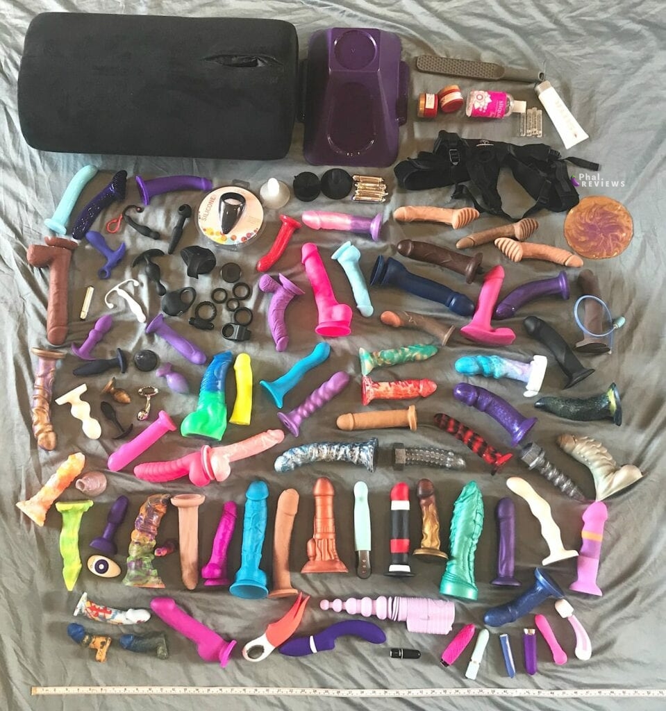 sex toy collection with dildo mounts liberator pillow